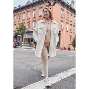 Calia by Carrie Underwood Button Front White Shacket